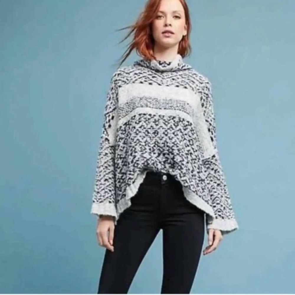 MOTH‎ ANTHROPOLOGIE M Solita Wool & Alpaca blend - Boucle Boxy Sweater